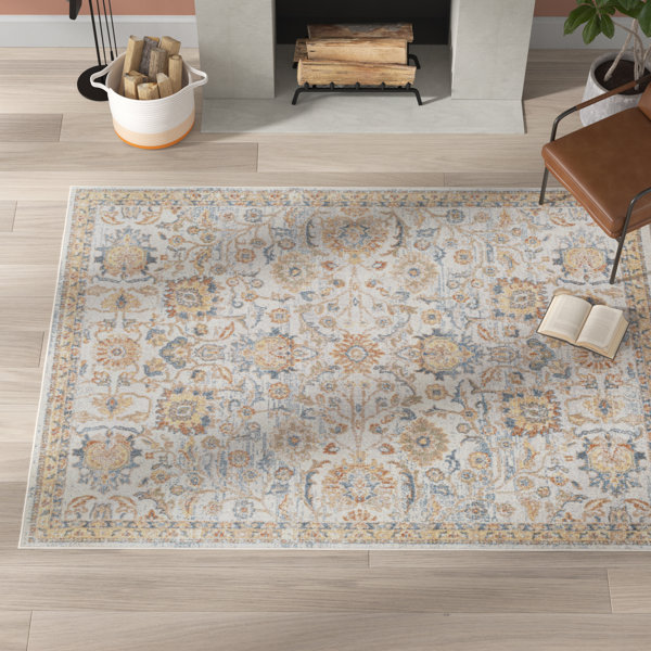 Langley Street Caspian Power Loom Grey/Beige/Blue Rug & Reviews